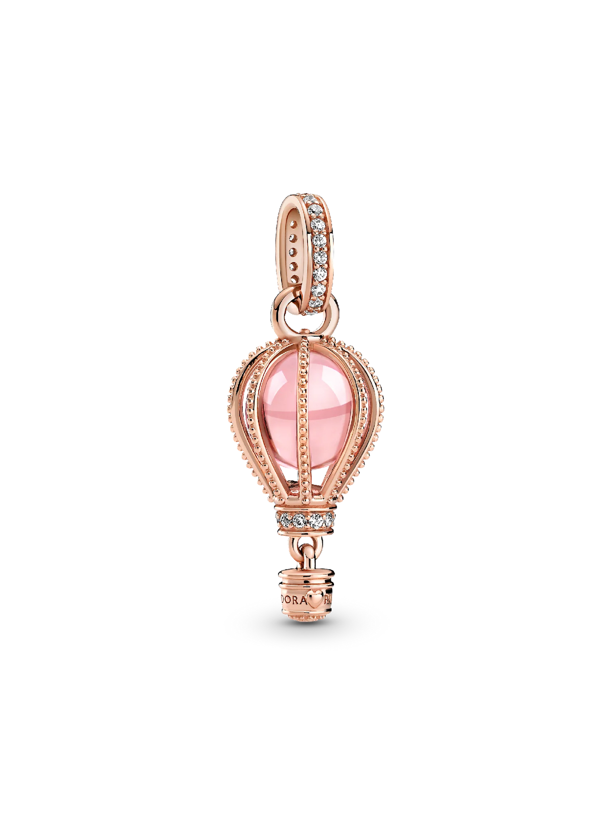 Sparkling Pink Hot Air Balloon Dangle Charm