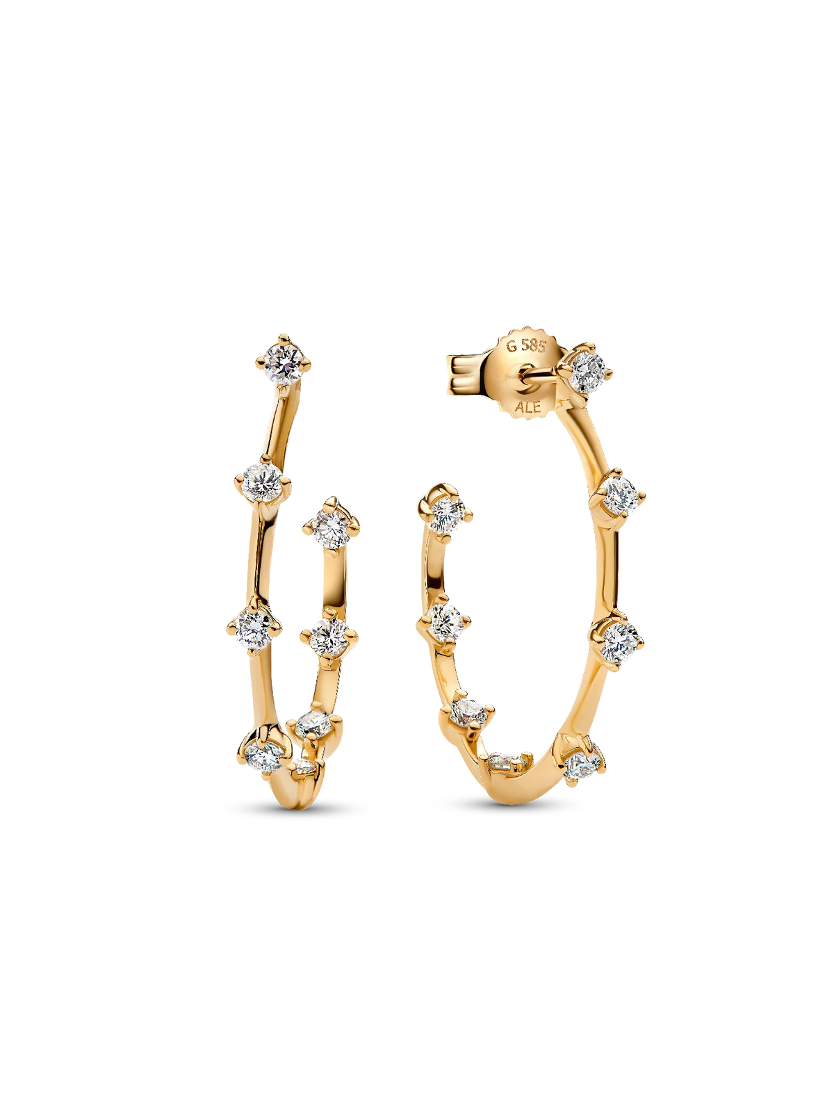 Pandora Era Lab-Grown Diamond Station Hoop Earrings