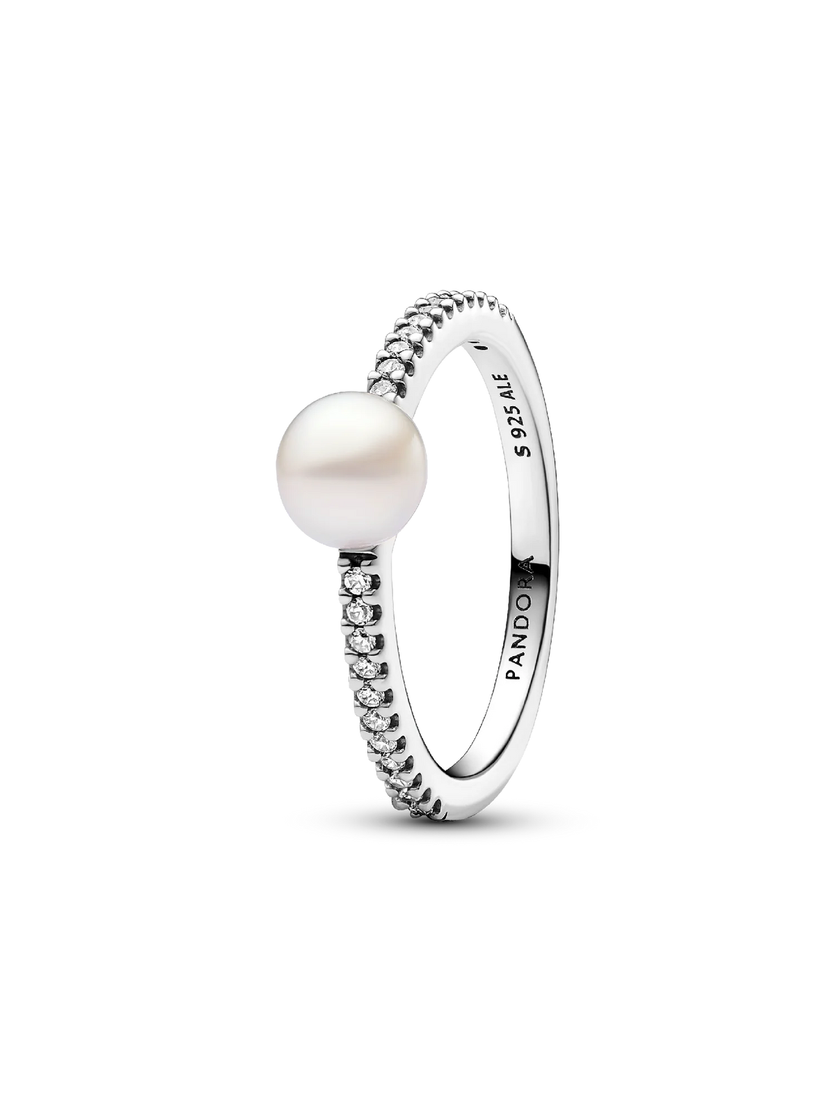 Treated Freshwater Cultured Pearl & Pavé Ring