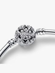FINAL SALE - Pandora Moments Sparkling Snowflake Clasp Bangle