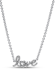Sparkling Handwritten Love Collier Necklace