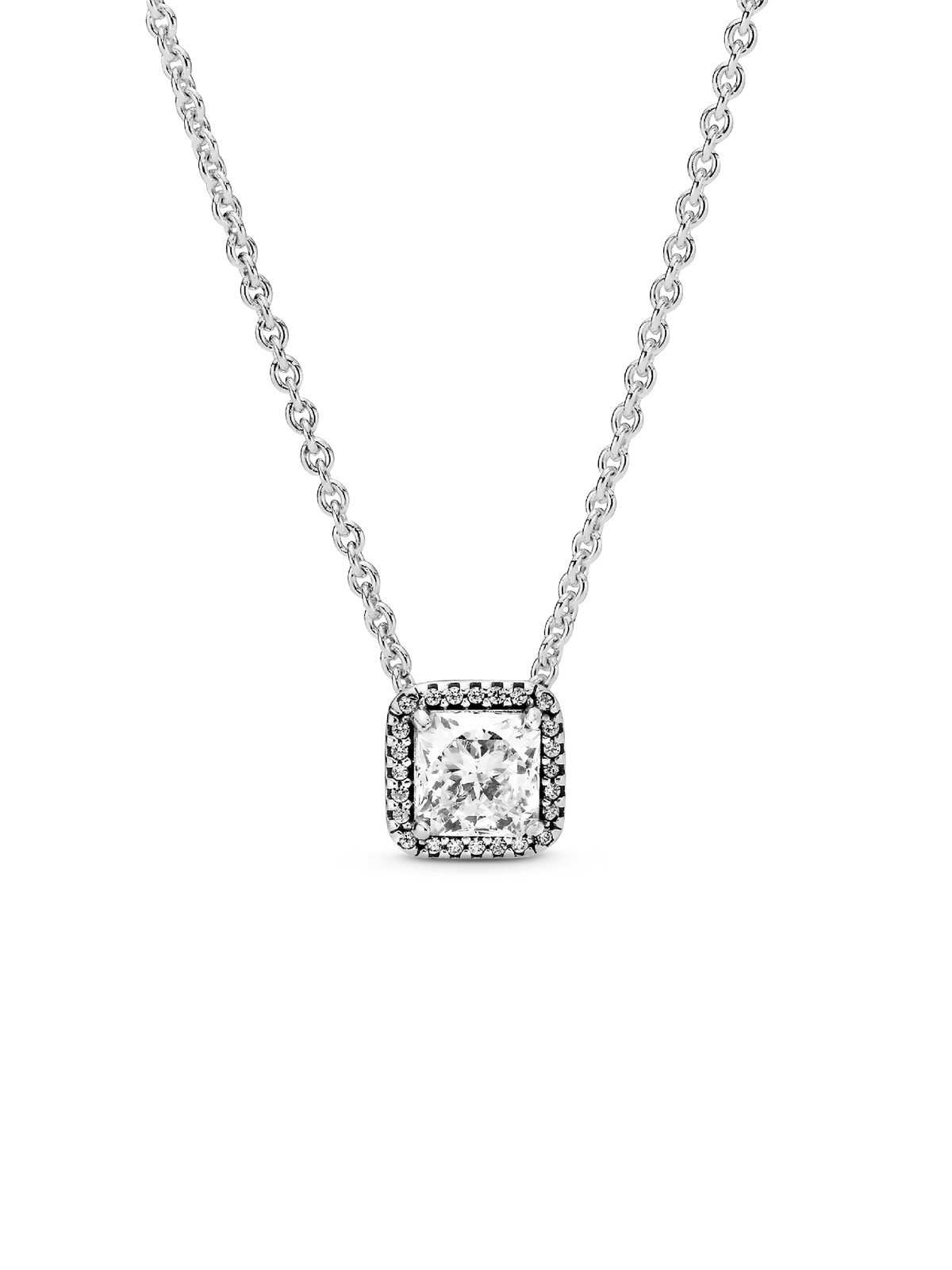 FINAL SALE - Square Sparkle Halo Necklace