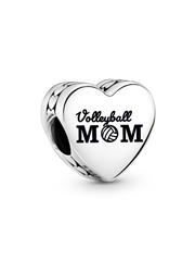 Volleyball Mom Heart Charm