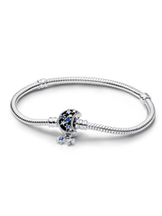 Pandora Moments Sparkling Moon Clasp Snake Chain Bracelet