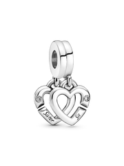 Linked Sister Hearts Split Dangle Charm