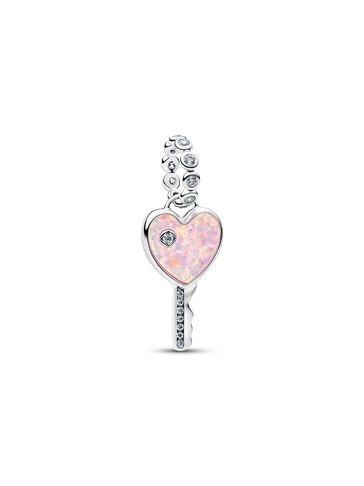 Opalescent Heart Key Dangle Charm