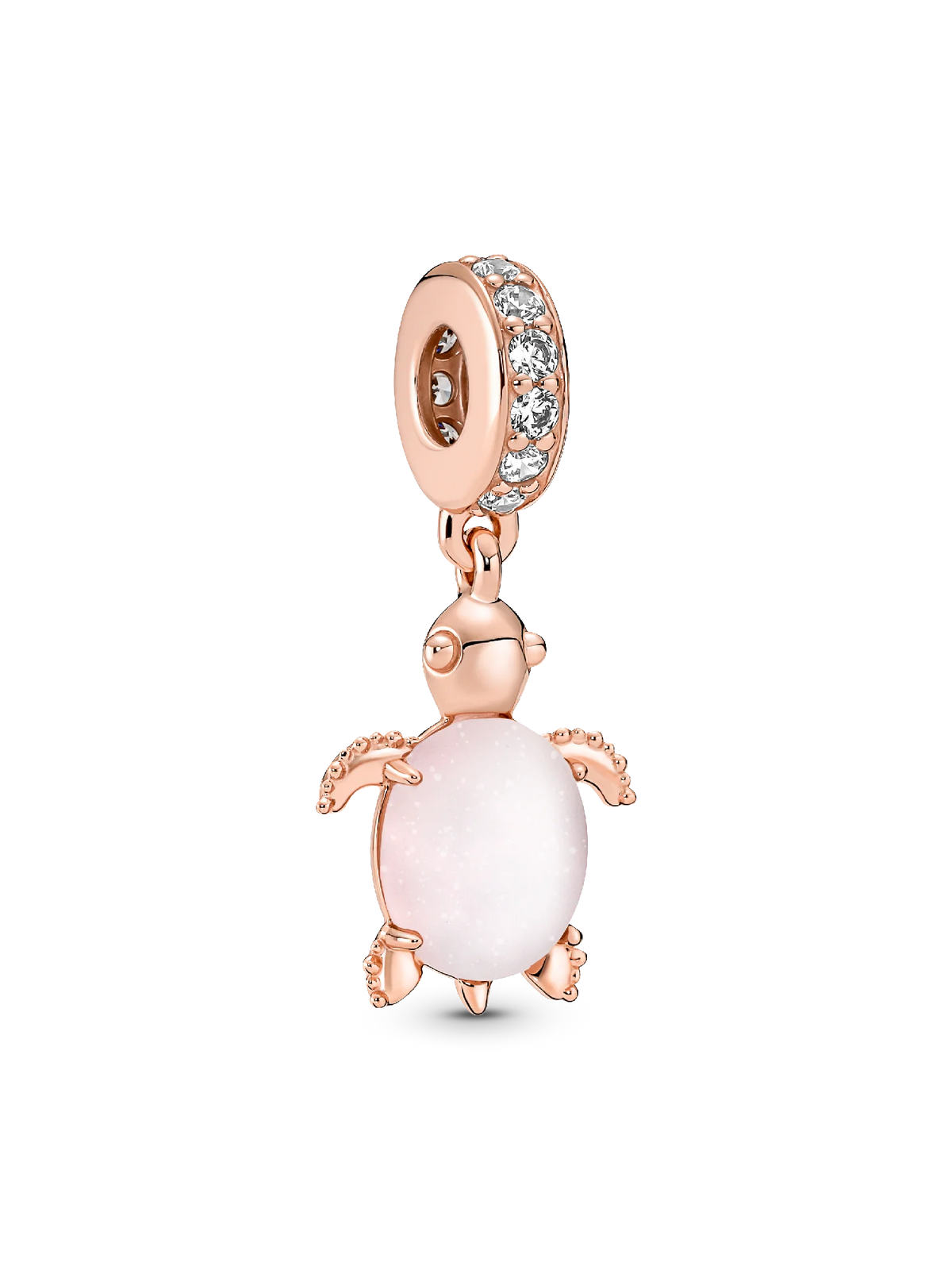 Murano Glass Pink Sea Turtle Dangle Charm