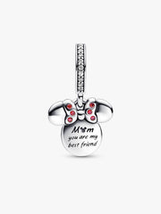 Disney Minnie Mouse Silhouette "Mom" Double Dangle Charm