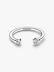 Pandora Talisman Sterling Silver Lab-Grown Diamond Heart & Star Open Ring
