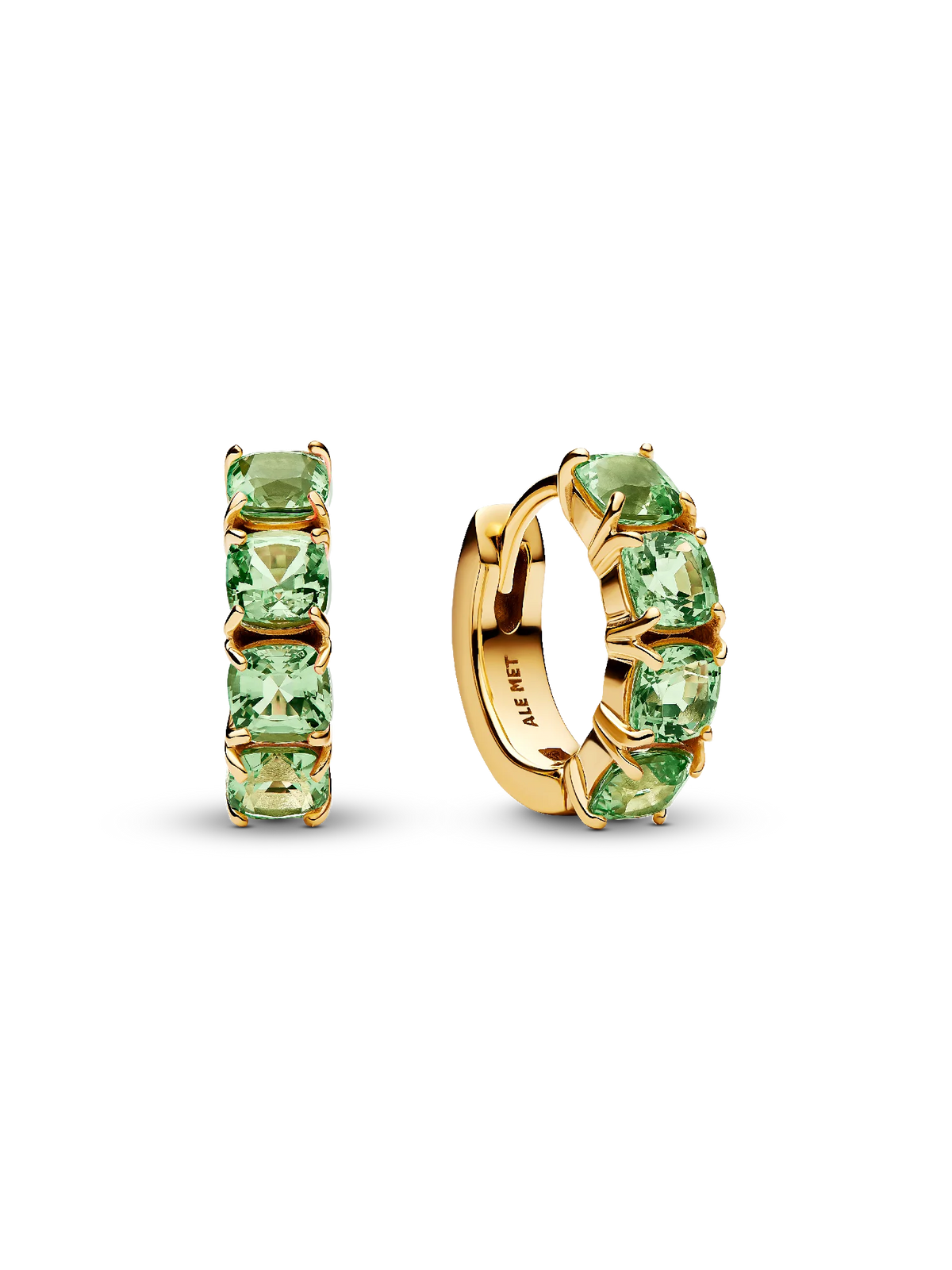 Green Hoop Earrings