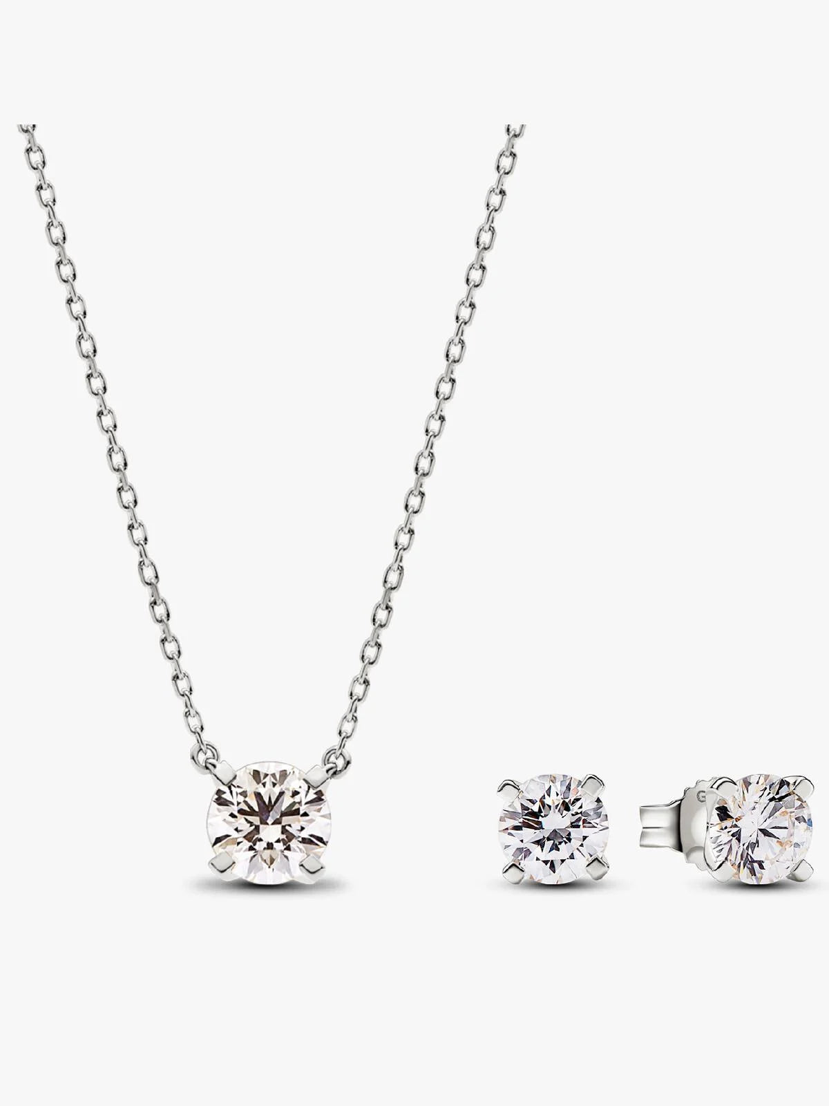 Pandora Era Lab-grown Diamond Pendant Necklace and Earring Set 2.00 carat tw 14k White Gold