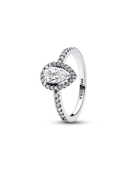 Sparkling Pear Halo Ring