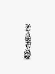 Sparkling Twisted Lines Ring