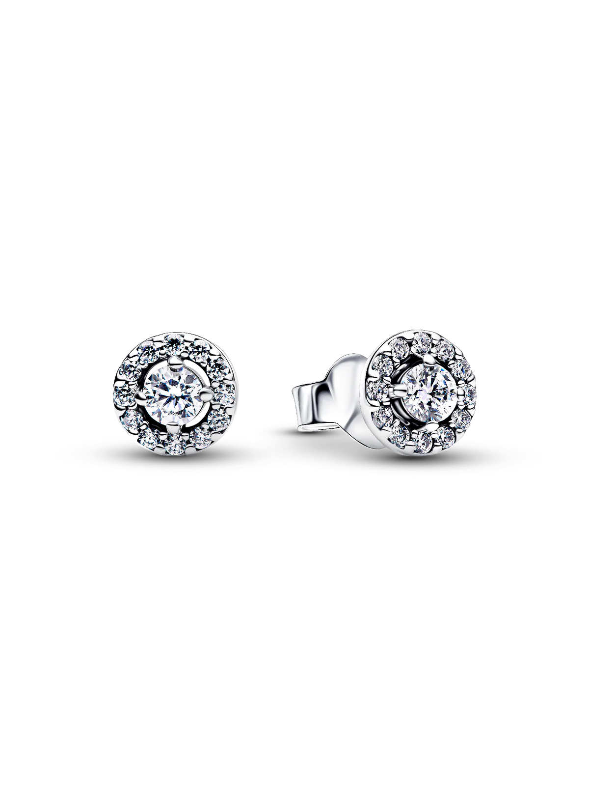 Round Pavé Halo Stud Earrings